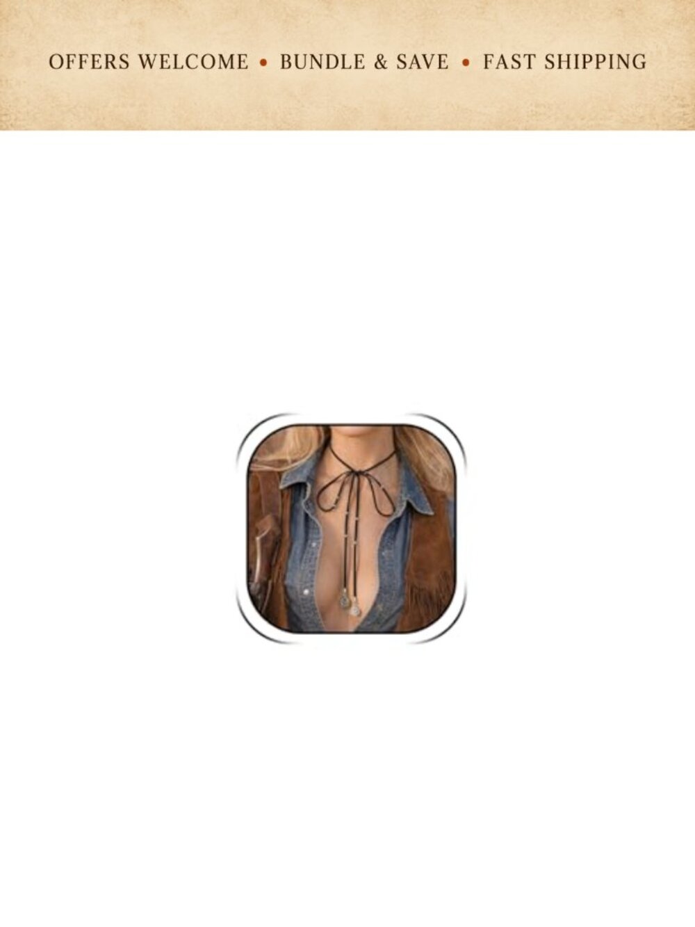 Leather Cord Choker Necklace Boho Western Rodeo Concert Outfit Jewelry